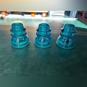 Set of 3 Vintage Hemingray Glass Insulator -42 Glass Made In The USA